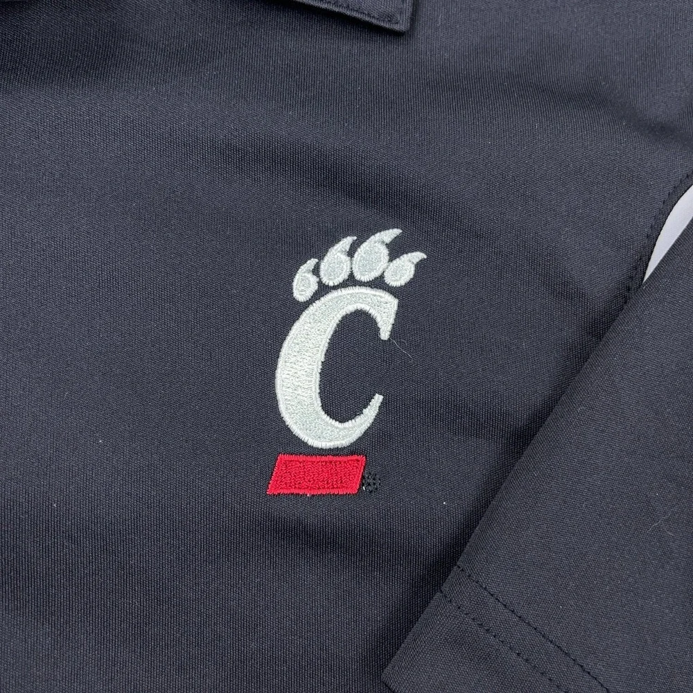 Cincinnati Bearcats Polo Shirt Men Large Black Performance Quick‎ Dry Golf Adult